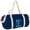Branded Promotional COCHICHUATE COTTON BARREL DUFFLE BAG in Blue Bag From Concept Incentives.