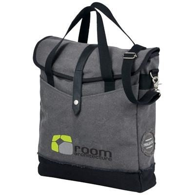 Branded Promotional HUDSON 14 LAPTOP TOTE BAG in Grey-black Solid Bag From Concept Incentives.