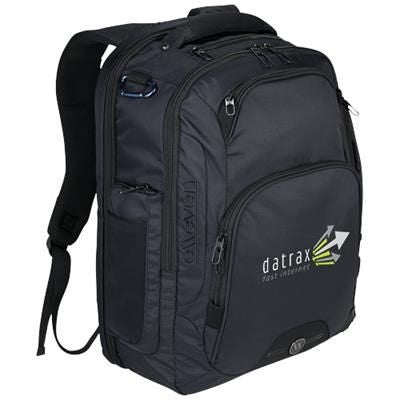 Branded Promotional RUTTER 17 LAPTOP BACKPACK RUCKSACK in Black Solid Bag From Concept Incentives.