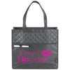 Branded Promotional QUILTO LAMINATED NON-WOVEN SHOPPER TOTE BAG in Black Solid Bag From Concept Incentives.
