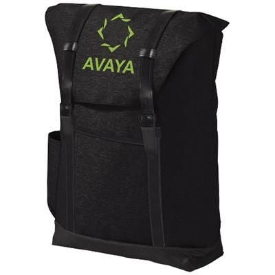 Branded Promotional THOMAS 16 LAPTOP BACKPACK RUCKSACK in Black Solid Bag From Concept Incentives.