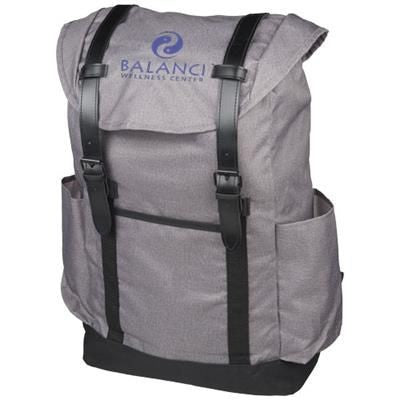 Branded Promotional THOMAS 16? LAPTOP BACKPACK RUCKSACK in Grey Melange Bag From Concept Incentives.