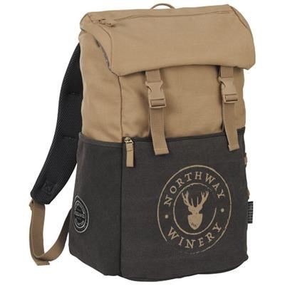 Branded Promotional VENTURE 15 LAPTOP BACKPACK RUCKSACK in Beige-anthracite Bag From Concept Incentives.