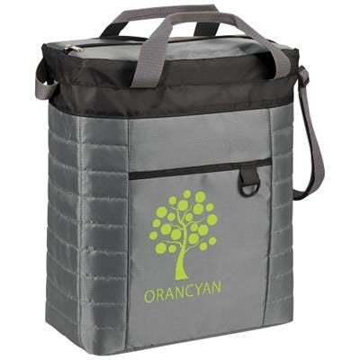 Branded Promotional IMMA QUILTED COOL BAG in Black Solid Cool Bag From Concept Incentives.