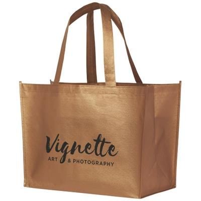 Branded Promotional ALLOY LAMINATED NON-WOVEN SHOPPER TOTE BAG in Copper Bag From Concept Incentives.
