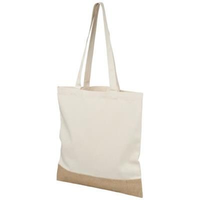 Branded Promotional DELHI COTTON JUTE TOTE BAG in Natural Bag From Concept Incentives.
