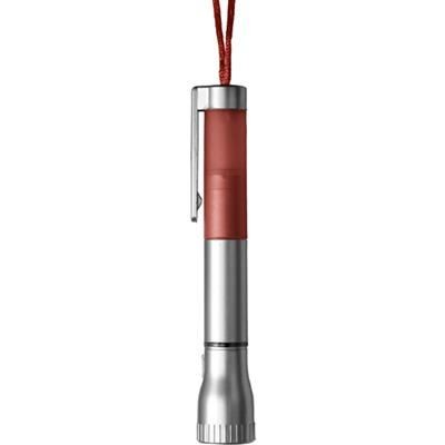 Branded Promotional PLASTIC BALL PEN & LED TORCH in Red Torch From Concept Incentives.