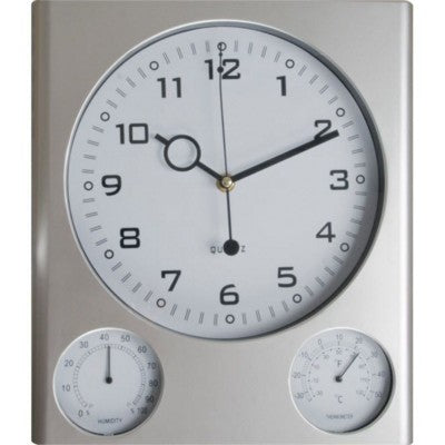 Branded Promotional DEN HAGG PLASTIC WALL CLOCK in Grey Clock From Concept Incentives.
