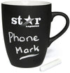 Branded Promotional MARROW CHALK MUG in White with Black Coating Mug From Concept Incentives.
