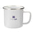 Branded Promotional RETRO SILVER EMAILLE MUG in White & Silver Mug From Concept Incentives.