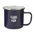 Branded Promotional RETRO SILVER EMAILLE MUG in Blue & Silver Mug From Concept Incentives.