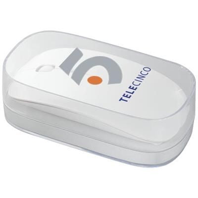 Branded Promotional MENLO CORDLESS MOUSE in White Solid Mouse From Concept Incentives.