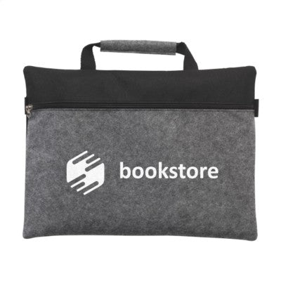 Branded Promotional DOCUTRAVEL FELT RPET DOCUMENT BAG in Grey Bag From Concept Incentives.