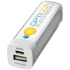 Branded Promotional FLASH 2200 MAH POWER BANK in White Solid Charger From Concept Incentives.