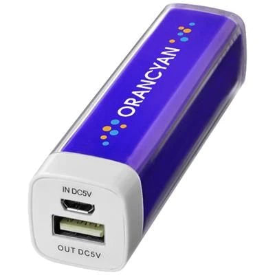 Branded Promotional FLASH 2200 MAH POWER BANK in Purple Charger From Concept Incentives.