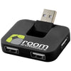 Branded Promotional GAIA 4-PORT USB HUB in Black Solid Charger From Concept Incentives.