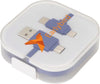 Branded Promotional COLOUR-POP CHARGER CABLE with Case in Blue Cable From Concept Incentives.