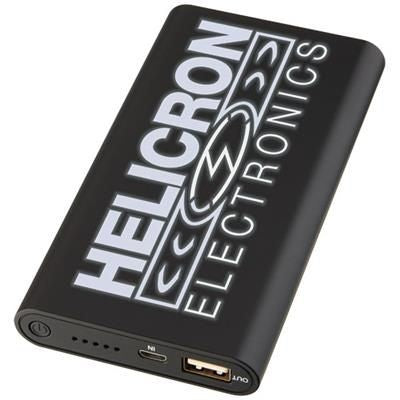 Branded Promotional GLISTEN 4000 MAH LIGHT-UP CORDLESS POWER BANK in Black Solid Technology From Concept Incentives.