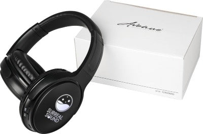 Branded Promotional BLAZE LIGHT-UP LOGO HEADPHONES in Black Solid Technology From Concept Incentives.