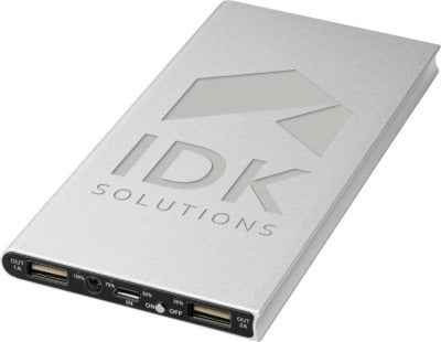 Branded Promotional PLATE 8000 MAH ALUMINIUM METAL POWER BANK in Silver Charger From Concept Incentives.