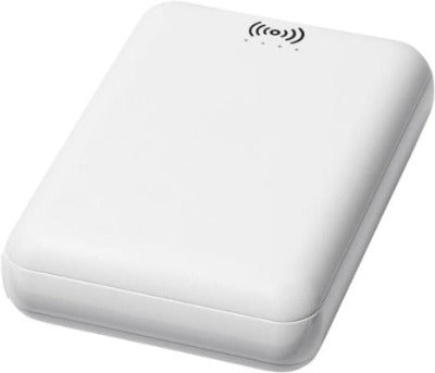 Branded Promotional DENSE 5000 MAH CORDLESS POWER BANK in White Charger From Concept Incentives.