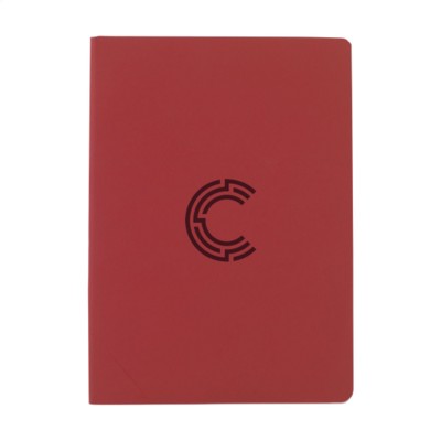Branded Promotional SOFTCOVER NOTE BOOK in Red Jotter From Concept Incentives.
