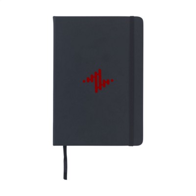 Branded Promotional BUDGETNOTE A5 BLANC in Black Jotter From Concept Incentives.