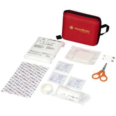 Branded Promotional HEALER 16-PIECE FIRST AID KIT in Red-white Solid First Aid Kit From Concept Incentives.