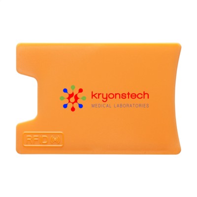 Branded Promotional RFID VISITA CARD HOLDER in Orange Credit Card Holder From Concept Incentives.