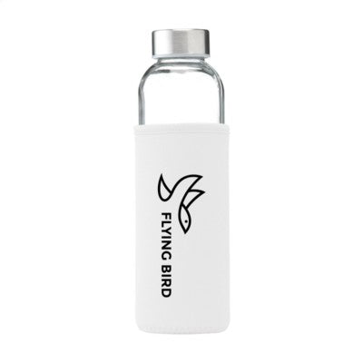 Branded Promotional SENGA GLASS DRINK BOTTLE in White Bottle From Concept Incentives.