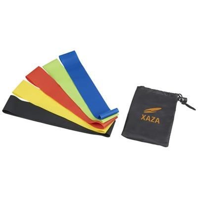 Branded Promotional CRANE RESISTANCE ELASTIC FITNESS BANDS in Black Solid Fitness Resistance Band From Concept Incentives.