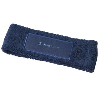 Branded Promotional ROGER FITNESS HEAD BAND in Navy Head Band From Concept Incentives.