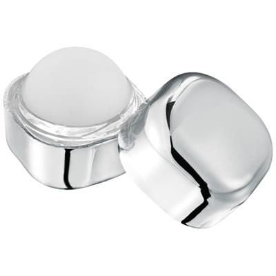 Branded Promotional ROLLI METALLIC NON-SPF LIP BALM CUBE in Silver Lip Balm From Concept Incentives.