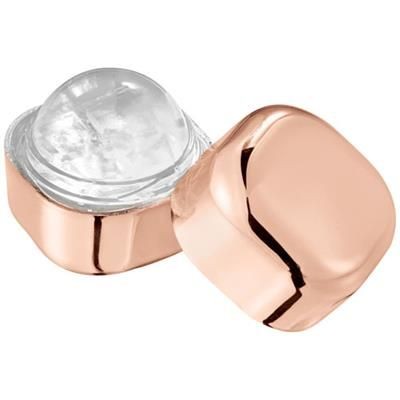 Branded Promotional ROLLI METALLIC NON-SPF LIP BALM CUBE in Rose Gold Lip Balm From Concept Incentives.