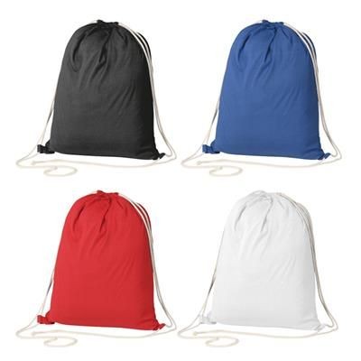 Branded Promotional COTTON GYMBAG STRANDBEK Bag From Concept Incentives.