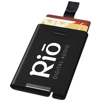 Branded Promotional PILOT RFID SECURE CARD SLIDER in Black Solid Credit Card Holder From Concept Incentives.