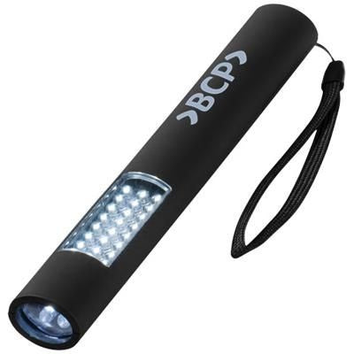 Branded Promotional LUTZ 28-LED MAGNETIC TORCH LIGHT in Black Solid Torch From Concept Incentives.