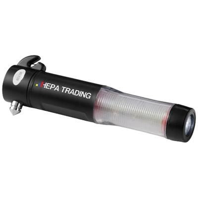 Branded Promotional TRON MULTIFUNCTION EMERGENCY CAR LED TORCH in Black Solid Car Care Kit From Concept Incentives.