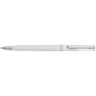 Branded Promotional SLIME LINE PLASTIC BALL PEN in White Pen From Concept Incentives.