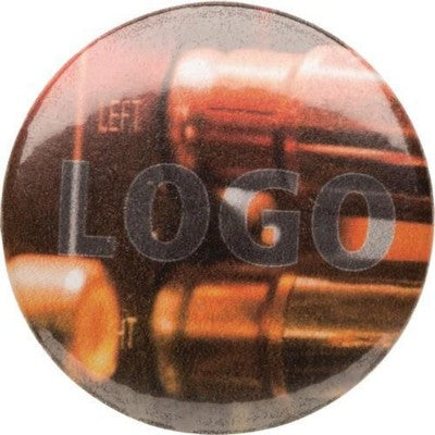 Branded Promotional 25mm METAL BUTTON BADGE in Silver Badge From Concept Incentives.