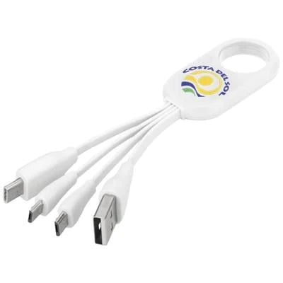 Branded Promotional TROUP 4-IN-1 CHARGER CABLE with Type-c Tip in White Cable From Concept Incentives.