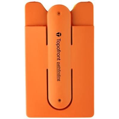 Branded Promotional STUE SILICON SMARTPHONE STAND AND WALLET in Orange Mobile Phone Case From Concept Incentives.