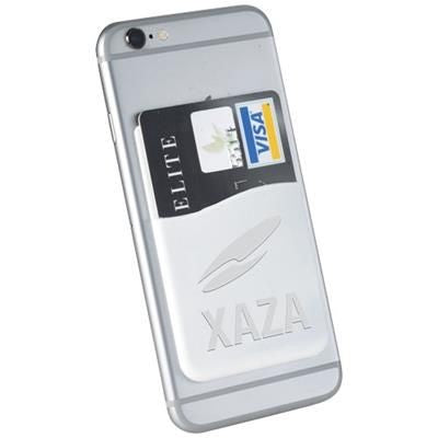 Branded Promotional SLIM CARD WALLET ACCESSORY FOR SMARTPHONES in White Solid Credit Card Holder From Concept Incentives.