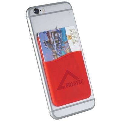 Branded Promotional SLIM CARD WALLET ACCESSORY FOR SMARTPHONES in Red Credit Card Holder From Concept Incentives.