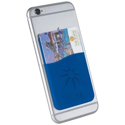 Branded Promotional SLIM CARD WALLET ACCESSORY FOR SMARTPHONES in Royal Blue Credit Card Holder From Concept Incentives.