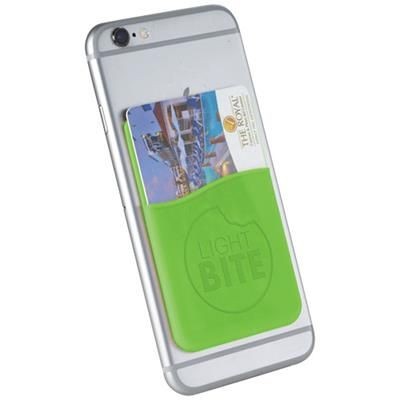 Branded Promotional SLIM CARD WALLET ACCESSORY FOR SMARTPHONES in Lime Credit Card Holder From Concept Incentives.