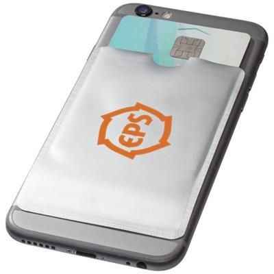 Branded Promotional EXETER RFID SMARTPHONE CARD WALLET in Silver Credit Card Holder From Concept Incentives.
