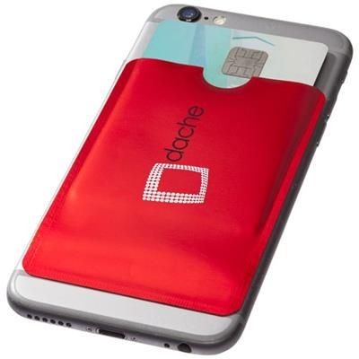 Branded Promotional EXETER RFID SMARTPHONE CARD WALLET in Red Credit Card Holder From Concept Incentives.