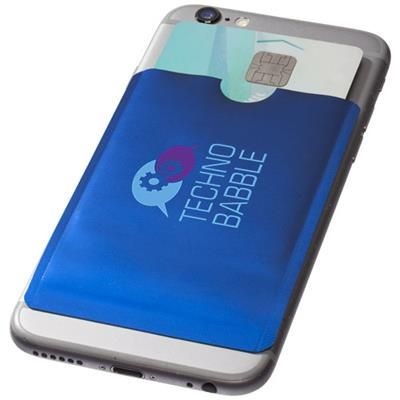 Branded Promotional EXETER RFID SMARTPHONE CARD WALLET in Royal Blue Credit Card Holder From Concept Incentives.