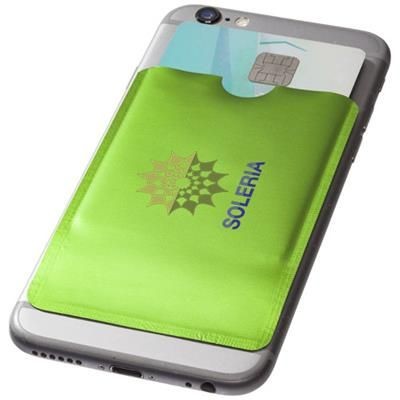 Branded Promotional EXETER RFID SMARTPHONE CARD WALLET in Lime Credit Card Holder From Concept Incentives.
